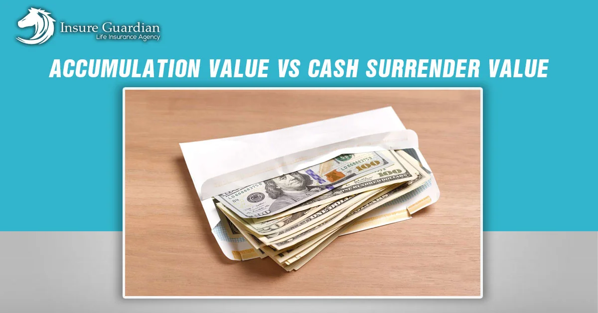 ACCUMULATION VALUE VS CASH SURRENDER VALUE